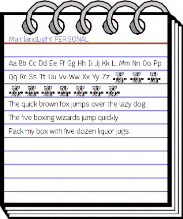 Mainland PERSONAL Light animated font preview