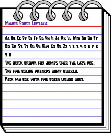 Major Force Leftalic Italic animated font preview