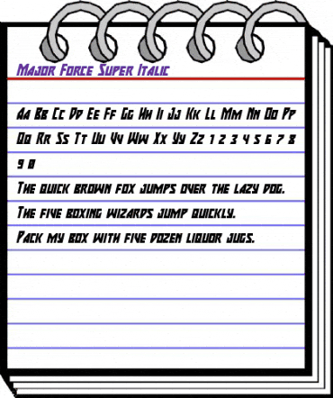 Major Force Super-Italic Italic animated font preview