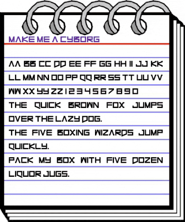 Make Me A Cyborg Regular animated font preview
