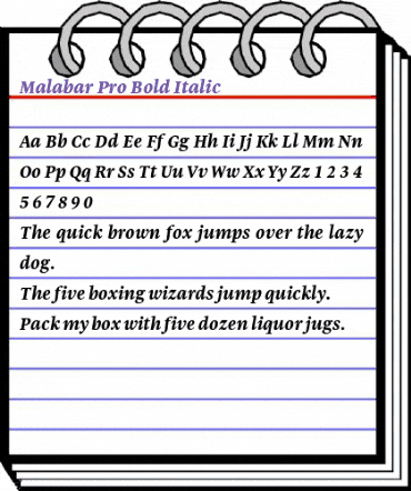 Malabar Pro Bold Italic animated font preview Malabar Pro Bold Italic animated font preview
