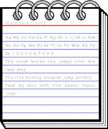 Malabars Tryout Regular animated font preview Malabars Tryout Regular animated font preview