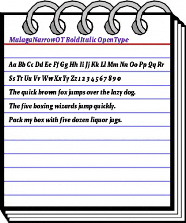 Malaga Narrow OT Bold Italic animated font preview Malaga Narrow OT Bold Italic animated font preview
