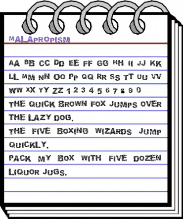 Malapropism Regular animated font preview