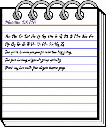 Malatan DEMO Regular animated font preview