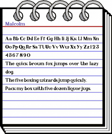 Malcolm Regular animated font preview