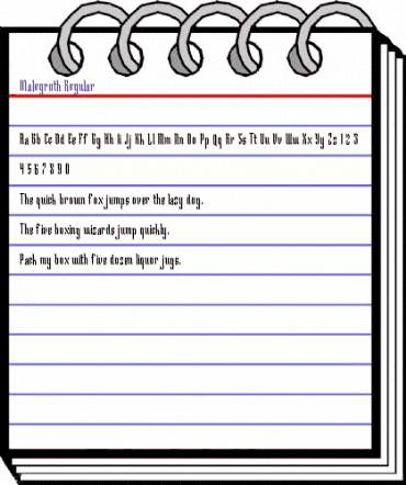 Malegroth Regular animated font preview