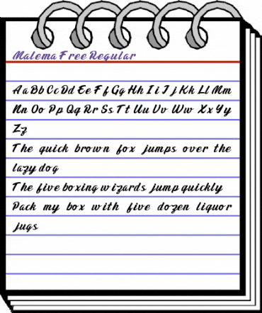 Malema Free Regular animated font preview