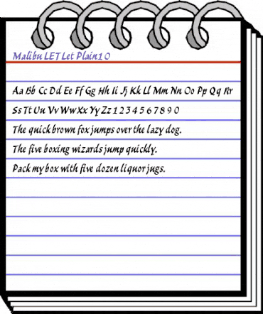 Malibu LET Let Plain animated font preview Malibu LET Let Plain animated font preview