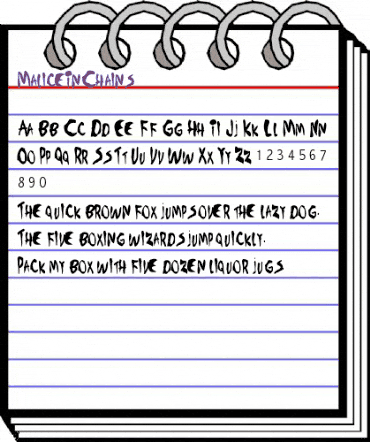 MaliceInChains Regular animated font preview