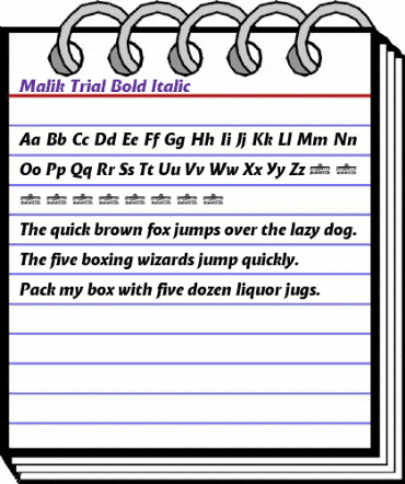 Malik Trial Bold Italic animated font preview Malik Trial Bold Italic animated font preview