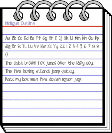 Malique Outline Regular animated font preview