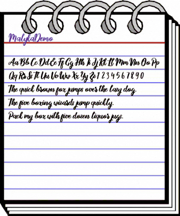 MalykaDemo Regular animated font preview