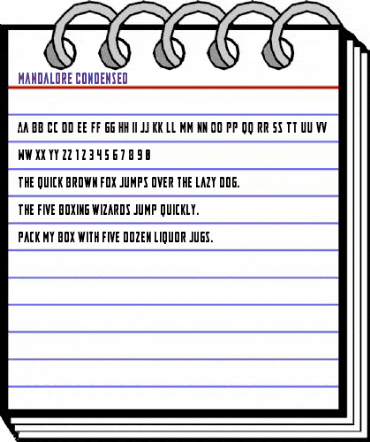 Mandalore Condensed Regular animated font preview