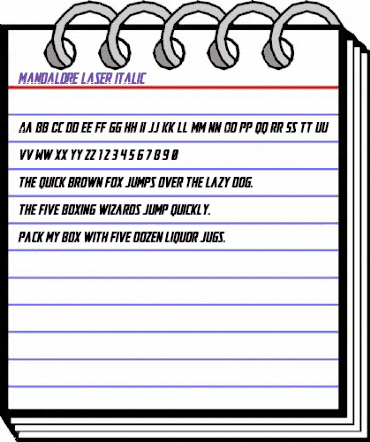 Mandalore Laser Italic Regular animated font preview