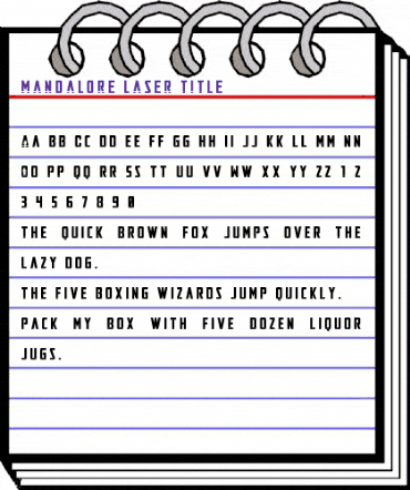 Mandalore Laser Title Regular animated font preview