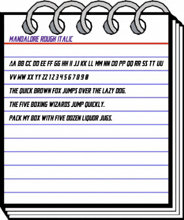Mandalore Rough Italic Regular animated font preview