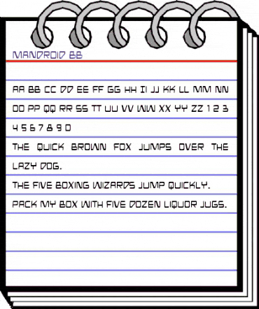 Mandroid BB Regular animated font preview Mandroid BB Regular animated font preview