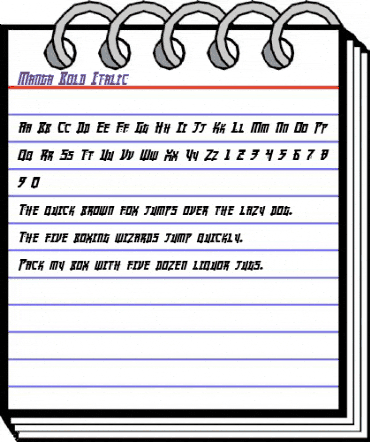 Manga Bold Italic animated font preview Manga Bold Italic animated font preview