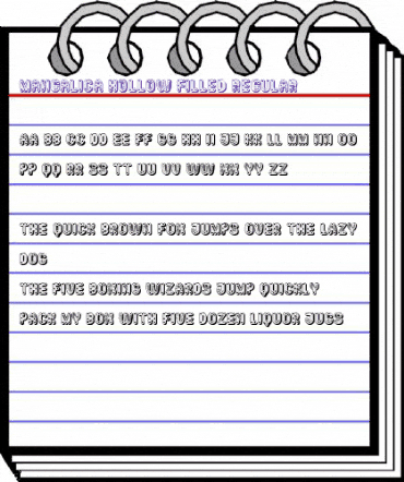 Mangalica Hollow Filled Regular animated font preview