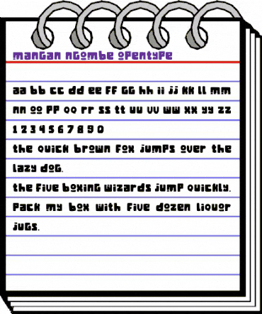 Mangan Ngombe Regular animated font preview Mangan Ngombe Regular animated font preview