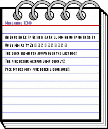 Mangarans DEMO Regular animated font preview Mangarans DEMO Regular animated font preview