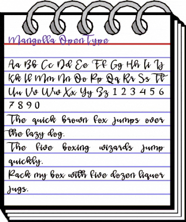 Mangolla Regular animated font preview