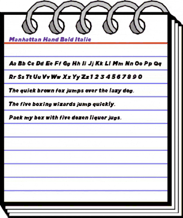 Manhattan Hand Bold Italic animated font preview