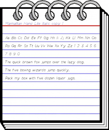 Manhattan Hand Lite Italic animated font preview