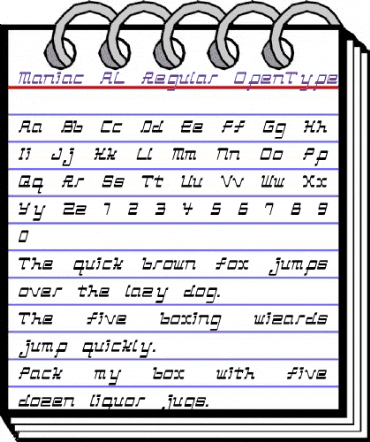 Maniac-AL Regular animated font preview