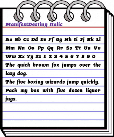 ManifestDestiny Italic Regular animated font preview ManifestDestiny Italic Regular animated font preview