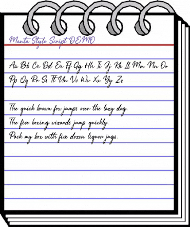 Manta Style Script DEMO Regular animated font preview