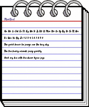 Manthul Regular animated font preview