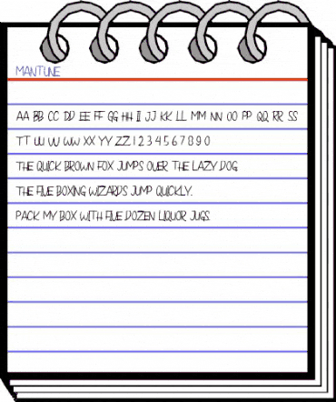 Mantune Regular animated font preview