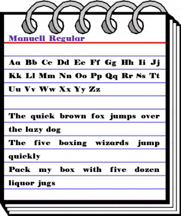 Manuell Regular animated font preview