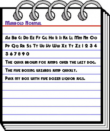 Marbold Normal animated font preview Marbold Normal animated font preview