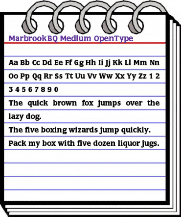 Marbrook BQ Regular animated font preview