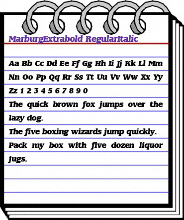 MarburgExtrabold RegularItalic animated font preview