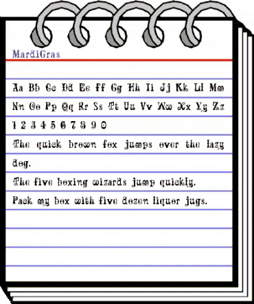 MardiGras Regular animated font preview MardiGras Regular animated font preview
