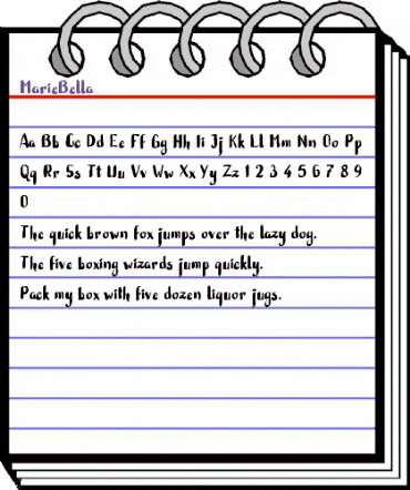 Marie Bella Regular animated font preview