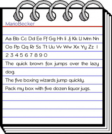 MarioBecker Regular animated font preview