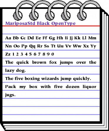 Mariposa Std Black animated font preview