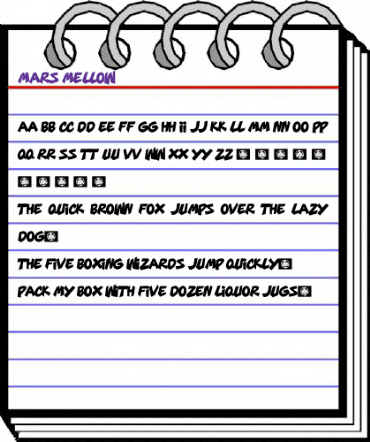MARS MELLOW Regular animated font preview