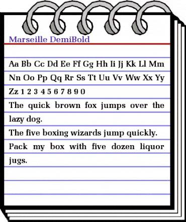 Marseille-DemiBold Regular animated font preview