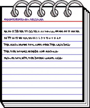 MARSNEVENEKSK Regular animated font preview