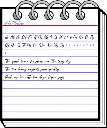 Marthalica Regular animated font preview