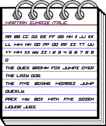 Martian Sunrise Italic animated font preview Martian Sunrise Italic animated font preview