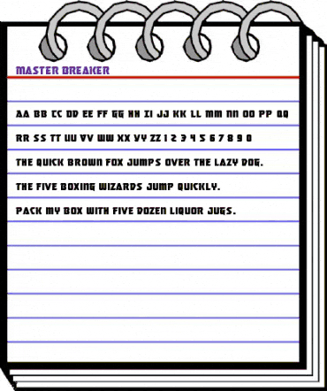 Master Breaker Regular animated font preview