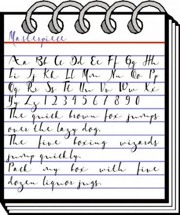 Masterpiece Regular animated font preview