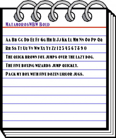 MatamorosWBW Bold animated font preview